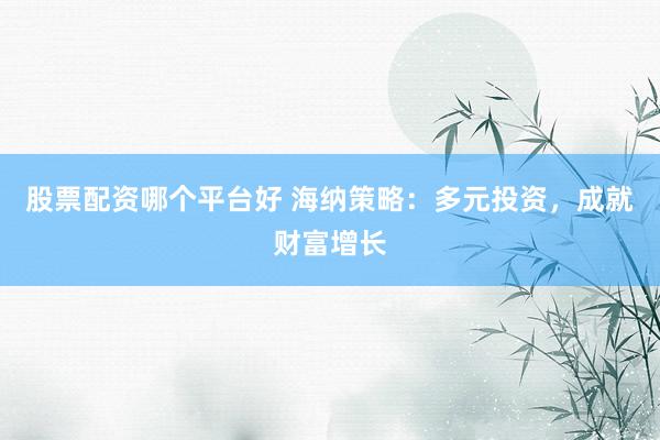 股票配资哪个平台好 海纳策略：多元投资，成就财富增长