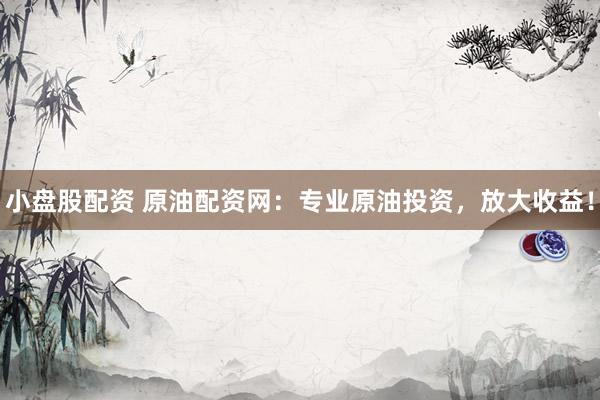 小盘股配资 原油配资网：专业原油投资，放大收益！