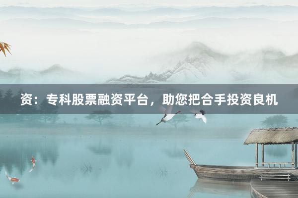 资：专科股票融资平台，助您把合手投资良机