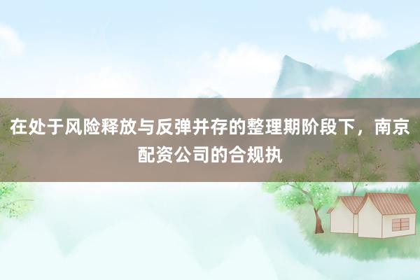 在处于风险释放与反弹并存的整理期阶段下，南京配资公司的合规执