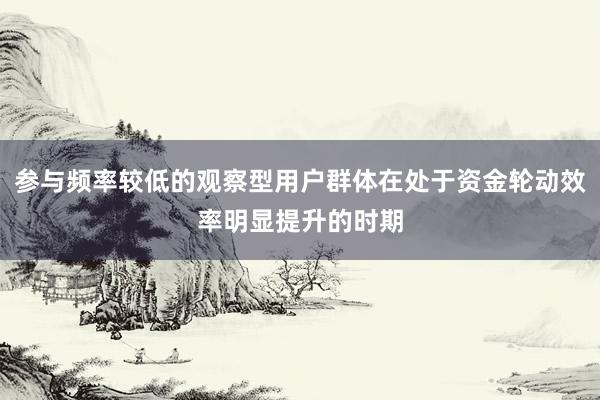 参与频率较低的观察型用户群体在处于资金轮动效率明显提升的时期