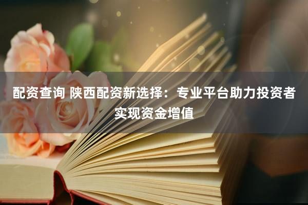 配资查询 陕西配资新选择：专业平台助力投资者实现资金增值
