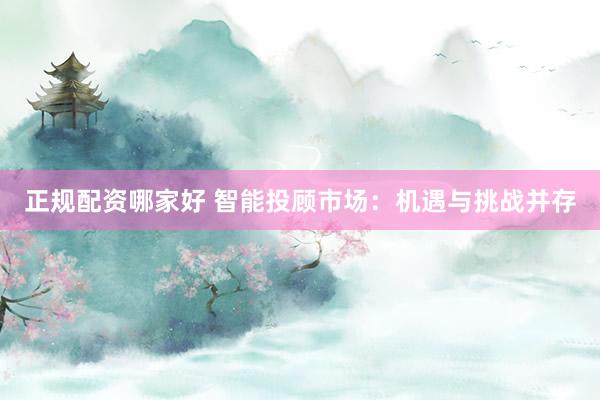 正规配资哪家好 智能投顾市场：机遇与挑战并存