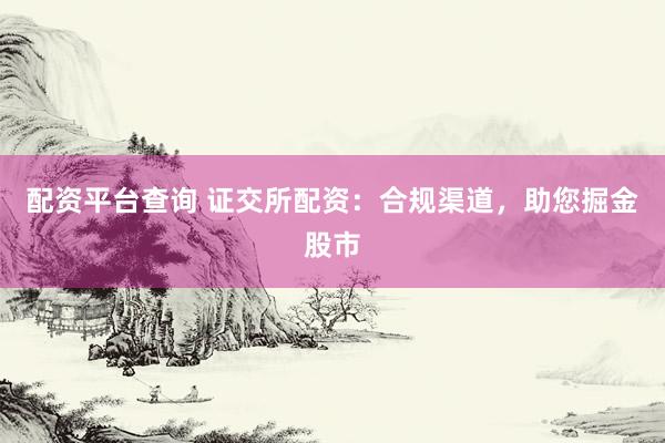 配资平台查询 证交所配资：合规渠道，助您掘金股市